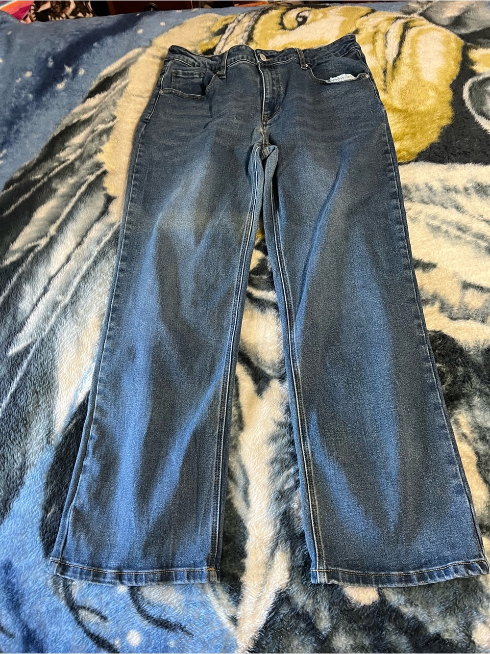 Source Unknown Dark Blue Wide-Leg Women's Jeans